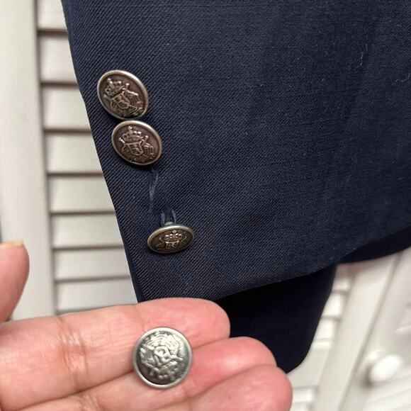 Michael Kors 100% Wool Size 42R Navy Blue Blazer Suit Jacket 2 Button Macy’s - Picture 3 of 7